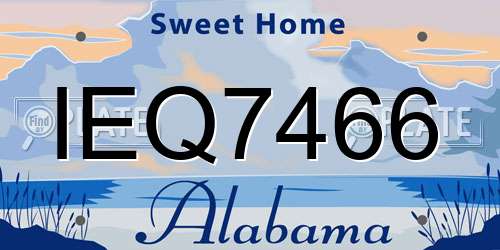 IEQ7466 Alabama License Plate