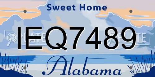 IEQ7489 Alabama License Plate
