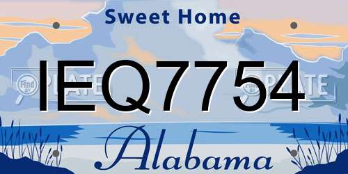 IEQ7754 Alabama License Plate