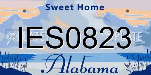 IES0823 Alabama License Plate