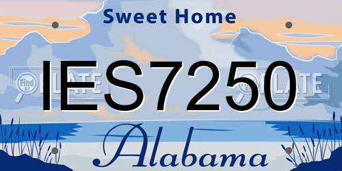 IES7250 Alabama License Plate
