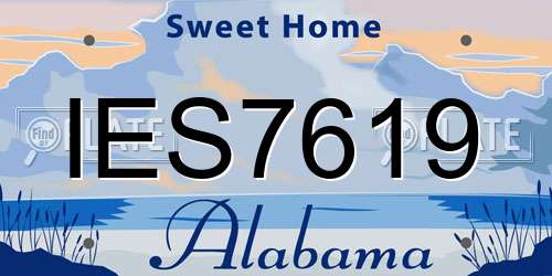 IES7619 Alabama License Plate