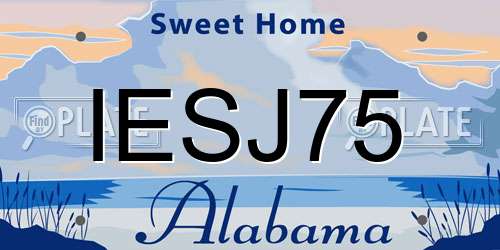 IESJ75 Alabama License Plate