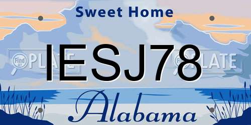 IESJ78 Alabama License Plate