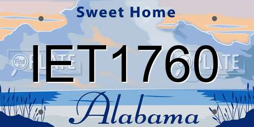 IET1760 Alabama License Plate