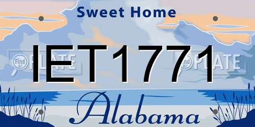 IET1771 Alabama License Plate