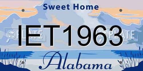 IET1963 Alabama License Plate