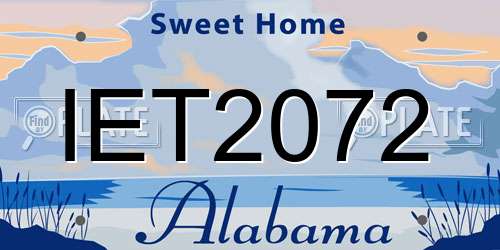 IET2072 Alabama License Plate