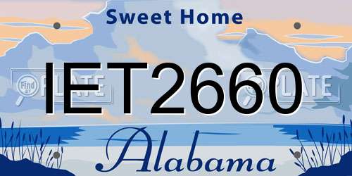 IET2660 Alabama License Plate