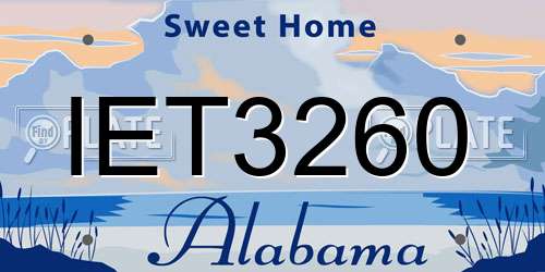IET3260 Alabama License Plate