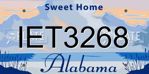 IET3268 Alabama License Plate