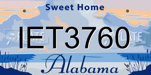IET3760 Alabama License Plate