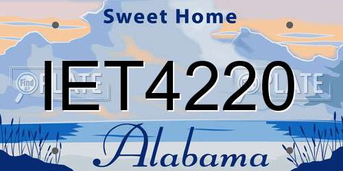 IET4220 Alabama License Plate
