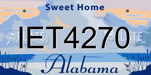 IET4270 Alabama License Plate