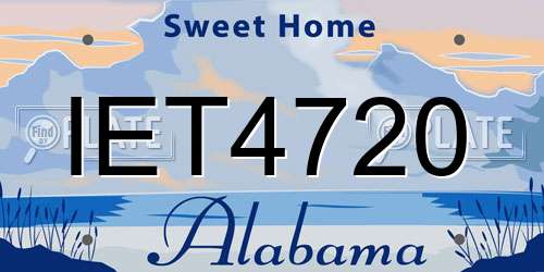 IET4720 Alabama License Plate