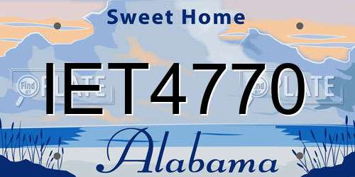 IET4770 Alabama License Plate