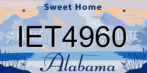 IET4960 Alabama License Plate