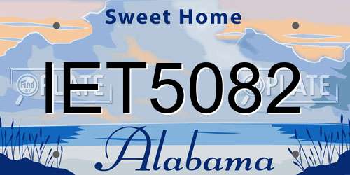 IET5082 Alabama License Plate