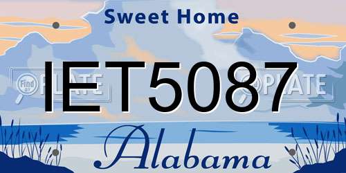 IET5087 Alabama License Plate