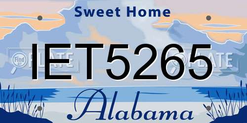 IET5265 Alabama License Plate