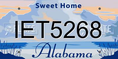 IET5268 Alabama License Plate