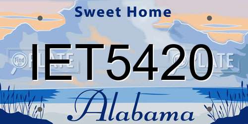 IET5420 Alabama License Plate