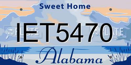 IET5470 Alabama License Plate
