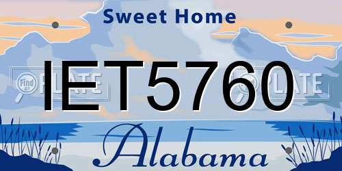 IET5760 Alabama License Plate