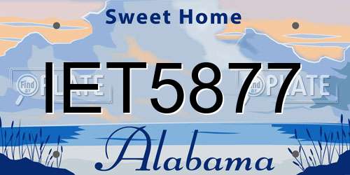 IET5877 Alabama License Plate
