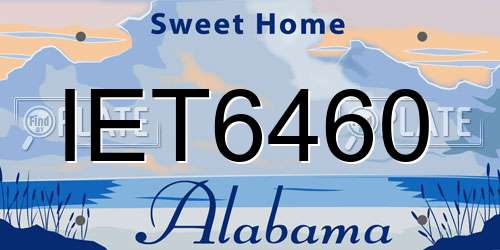 IET6460 Alabama License Plate