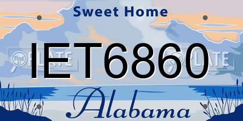 IET6860 Alabama License Plate