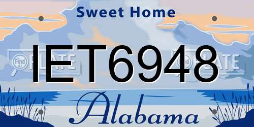 IET6948 Alabama License Plate