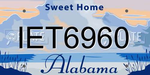 IET6960 Alabama License Plate