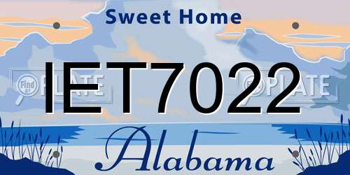IET7022 Alabama License Plate