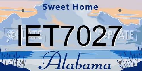 IET7027 Alabama License Plate