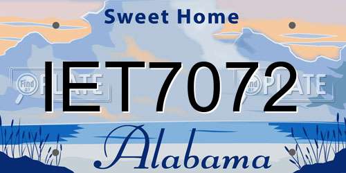 IET7072 Alabama License Plate