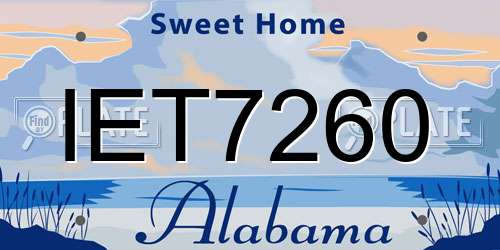 IET7260 Alabama License Plate