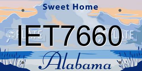 IET7660 Alabama License Plate