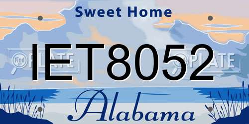 IET8052 Alabama License Plate