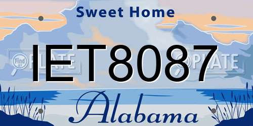 IET8087 Alabama License Plate