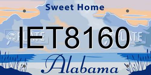 IET8160 Alabama License Plate