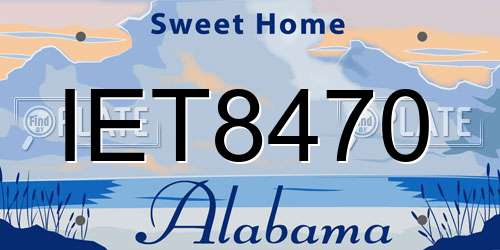 IET8470 Alabama License Plate