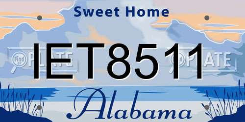 IET8511 Alabama License Plate
