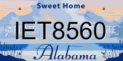 IET8560 Alabama License Plate