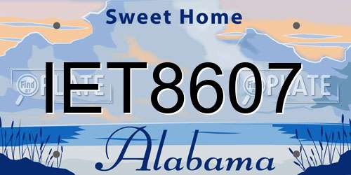 IET8607 Alabama License Plate