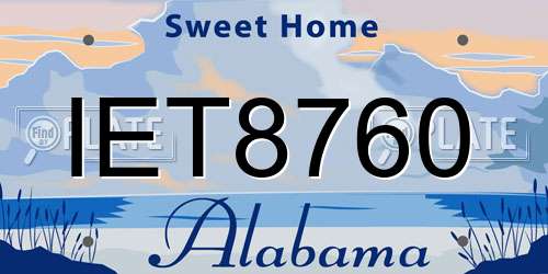 IET8760 Alabama License Plate