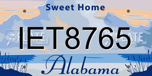 IET8765 Alabama License Plate