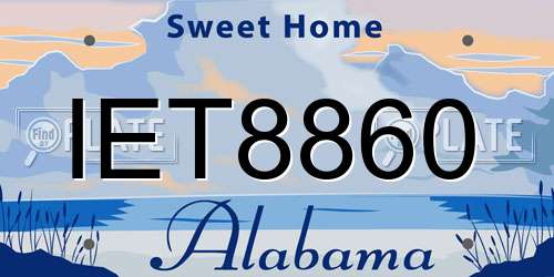 IET8860 Alabama License Plate