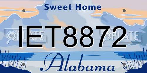 IET8872 Alabama License Plate