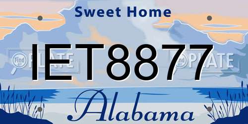 IET8877 Alabama License Plate